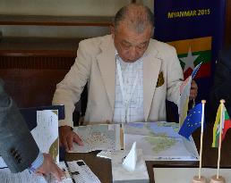 Japanese monitoring team inspects polling stations in Myanmar