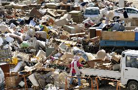 Household items abandoned in flooded city