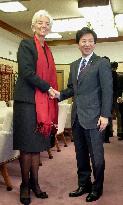 IMF chief Lagarde, Japanese Finance Minister Azumi