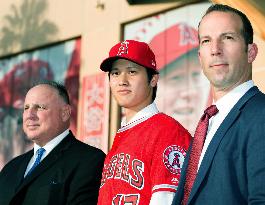 Baseball: Ohtani at Angels press conference