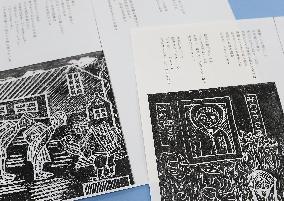 Poet publishes late husband's block prints for peace