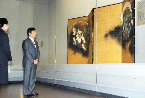 Crown Prince visits art exhibition in Kyoto