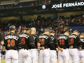 Baseball: Marlins honor Jose Fernandez in pregame ceremony