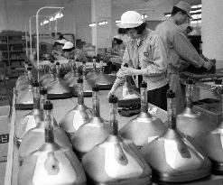 TV component production in Japan in 1950s