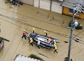 Heavy rain wreaks havoc in western Japan