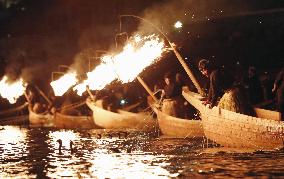 Cormorant fishing begins on Nagara River in Gifu