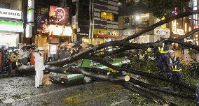 Typhoon Roke hits Japan
