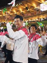 Olympics: Japanese athletes at closing ceremony