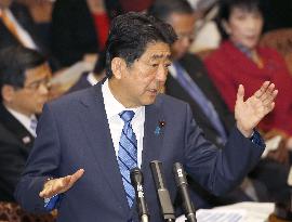 PM Abe attends upper house budget panel