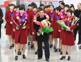 Football: N. Korean women's team back home after E. Asian title