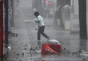 Typhoon Trami approaching southern Japan
