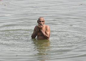 Bathing in Ganges River