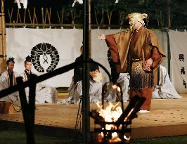 Traditional outdoor Noh play at Kofuku Temple