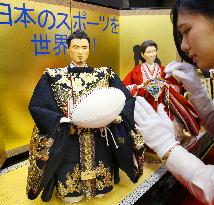 Wrestling, rugby stars for hina dolls