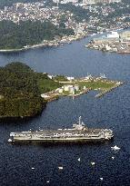 New U.S. nuclear aircraft carrier Ronald Reagan deployed at Yokosuka