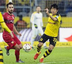 Kagawa of Borussia Dortmund in action against Stuttgart