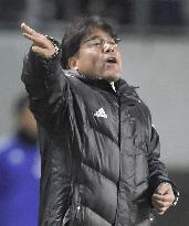 Japan U-22 squad manager Teguramori in action at friendly match