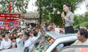 Myanmar's Suu Kyi in election campaign