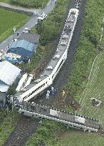 Super-express train derails in Nagasaki, 36 people injured