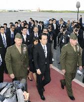 Kan visits Futenma base