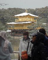 Golden Pavilion dressed in white