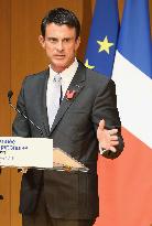 French Prime Minister Valls speaks in Tokyo