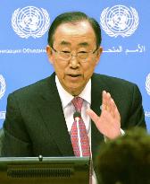 U.N. chief Ban attends press conference