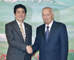 Japanese PM Abe meets Uzbekistan's Pres. Karimov