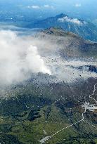 Volcanic eruption on Mt. Aso