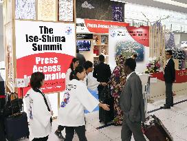 Information desk for foreign reporters covering G-7