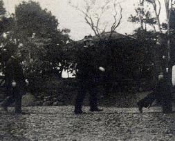 Rare 1896 photo shows a camera-shy Emperor Meiji walking
