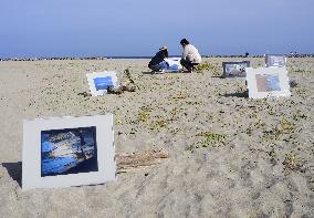 Photo exhibition on beach in disaster-hit Japanese city