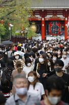 Crowded sightseeing spot in Tokyo