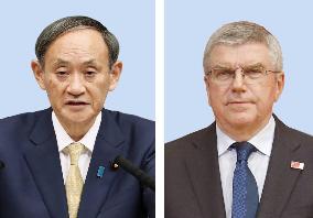 Japan PM Suga, IOC cheif Bach