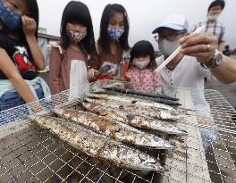 Saury festival in northeastern Japan