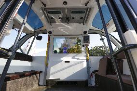 Self-driving bus in Osaka park