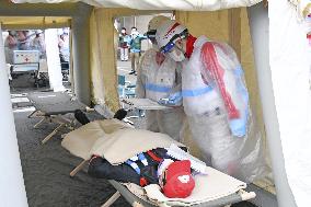 Anti-disaster drill amid virus pandemic