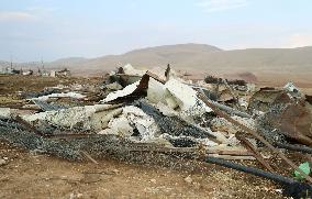 Demolished Bedouin village in occupied West bank