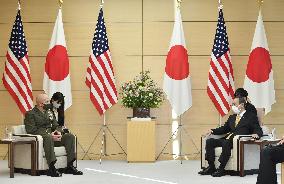 Japan PM Suga, U.S. Marine Corps Commandant Berger