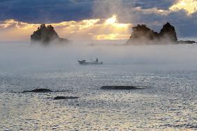 Sea fog in western Japan