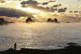 Sea fog in western Japan