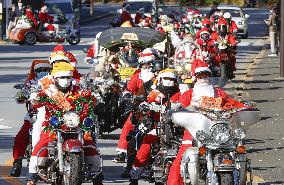 Santa bike parade for child abuse prevention