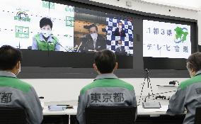 Tokyo Gov. Koike holds online conference with 3 governors