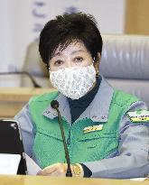 Tokyo Gov. Koike at anti-virus meeting