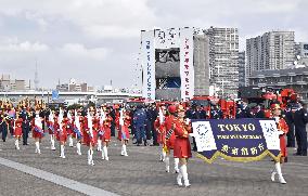 Firefighters' New Year event in Tokyo