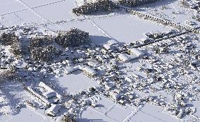 Heavy snow in northeastern Japan