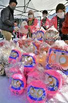 "Daruma" dolls on sale in Fukushima town