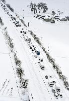 Heavy snow in central Japan