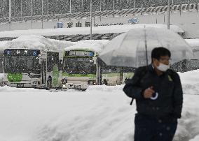 Heavy snow in central Japan