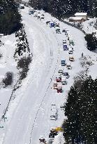 Heavy snow in central Japan